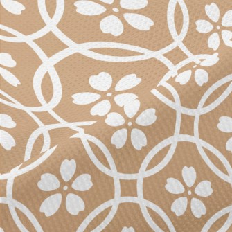 White Lines Floral Pattern Piqué