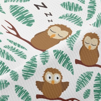Cute And Clumsy Owls Piqué
