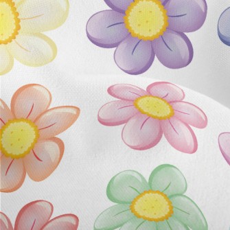 Brightly Colored Flowers Lightweight Performance Linen