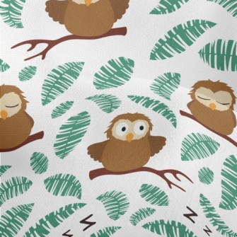 Cute And Clumsy Owls Lightweight Performance Linen