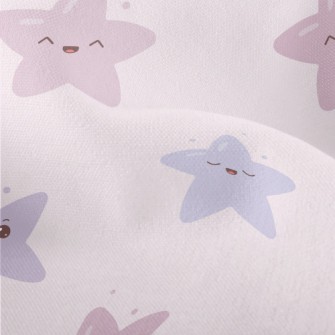 Cute And Bouncy Pink Stars Lightweight Performance Linen
