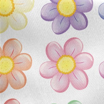 Brightly Colored Flowers Jersey Backed Fleece