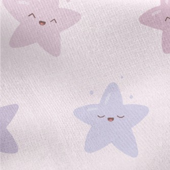 Cute And Bouncy Pink Stars Jersey Backed Fleece