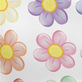 Brightly Colored Flowers Pongee