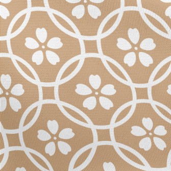 White Lines Floral Pattern Pongee