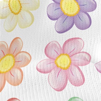 Brightly Colored Flowers Stretch Jersey