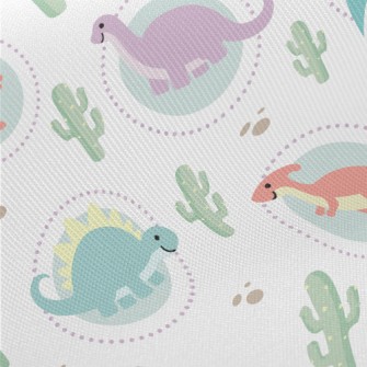 Cute And Lovely Dinosaur World Midweight Cotton Poplin