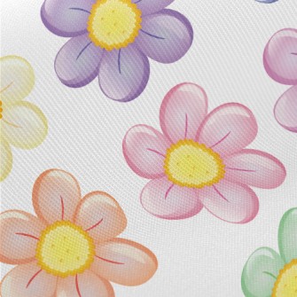 Brightly Colored Flowers Midweight Cotton Poplin