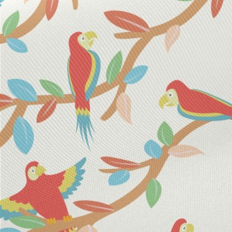 Beautiful And Cute Parrots Midweight Cotton Poplin