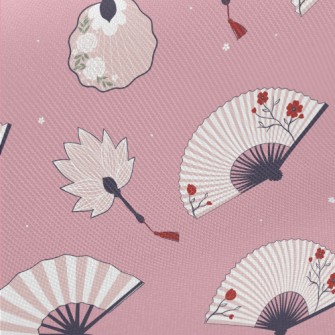 Ancient Style Beautiful Fan Midweight Cotton Poplin