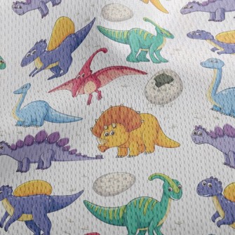 Colorful Dinosaur World Athletic Mesh Flat Back