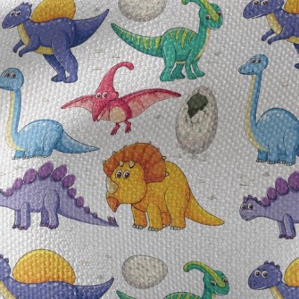 Colorful Dinosaur World Waterproof Canvas