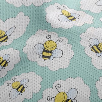 Hardworking Bees In The Clouds Athletic Mesh Flat Back