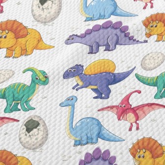 Colorful Dinosaur World Birdseye Piqué