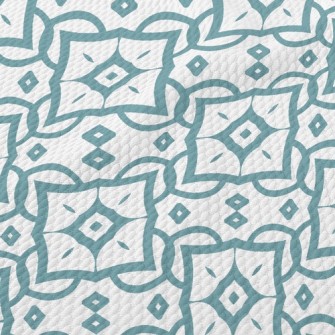 Geometric Square Damask Birdseye Piqué