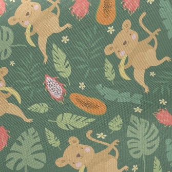 Little Monkey Eats Fruit Twill