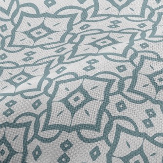 Geometric Square Damask Performance Linen