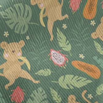 Little Monkey Eats Fruit Standard Corduroy