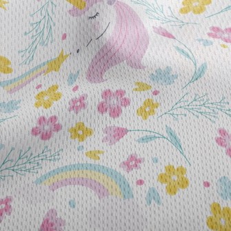 Rainbow Noble Unicorn Athletic Mesh Flat Back