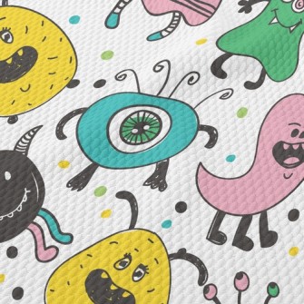 Aliens With Deformed Lines Birdseye Piqué