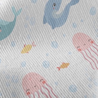Cute Whale Dolphin Jellyfish Standard Corduroy