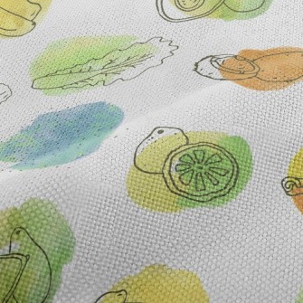 Watercolor Lemon Avocado Performance Linen