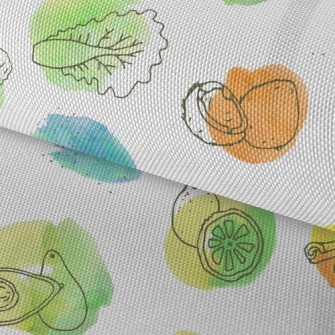 Watercolor Lemon Avocado Waterproof Oxford