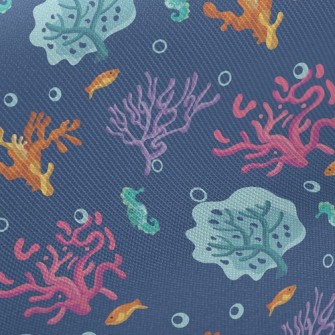 Mysterious Colorful Coral Twill