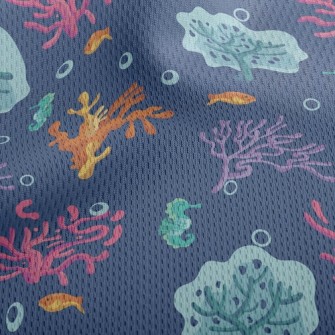 Mysterious Colorful Coral Athletic Mesh Flat Back