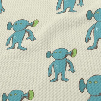 Strange Alien Shape Birdseye Piqué