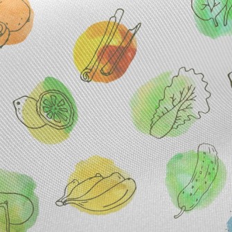 Watercolor Lemon Avocado Twill