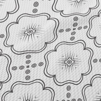Circle Of Psychedelic Flowers Birdseye Piqué