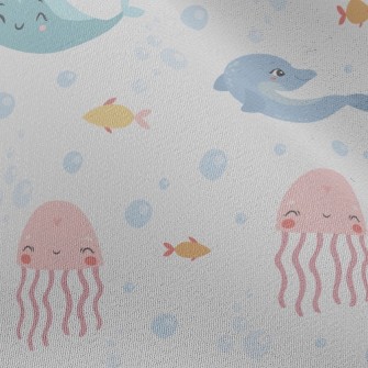 Cute Whale Dolphin Jellyfish Chiffon