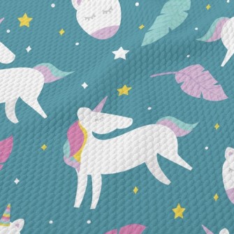 Fantasy Beautiful Unicorn Birdseye Piqué