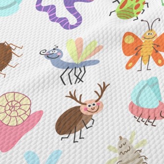 Lively Smiling Insect Kingdom Birdseye Piqué