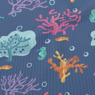 Mysterious Colorful Coral Birdseye Piqué