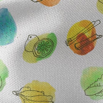 Watercolor Lemon Avocado Waterproof Canvas