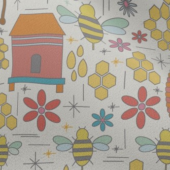 Hexagonal Hive Bees Chiffon