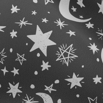 Doodle Stars Moon Chiffon