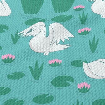 Love Swan Couple Birdseye Piqué