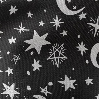 Doodle Stars Moon Waterproof Canvas