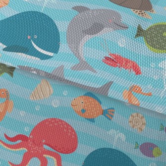 Cute Sea Creatures Waterproof Oxford