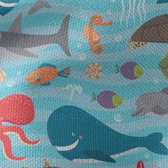 Cute Sea Creatures Waterproof Canvas