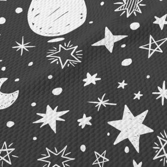 Doodle Stars Moon Birdseye Piqué