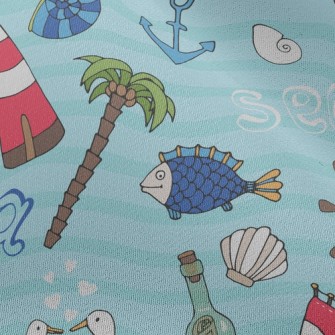 Sailboat Lighthouse Seagull Fi Chiffon