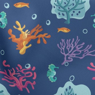 Mysterious Colorful Coral Stretch Ponte