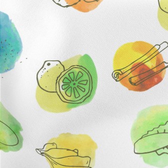 Watercolor Lemon Avocado Stretch Ponte
