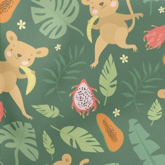 Little Monkey Eats Fruit Stretch Ponte