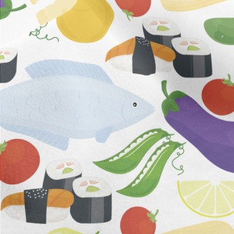 Fresh Fish, Fruits And Vegetab Micro Fleece