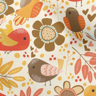 Autumn Harvest Bird Micro Fleece
